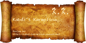 Kabát Karmelina névjegykártya